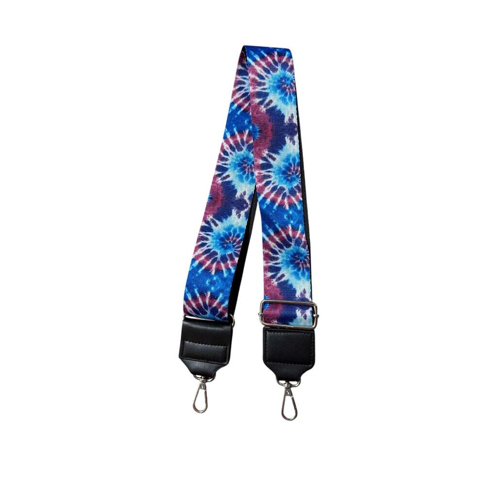 Poceacles Blue & Purple Tie Dye Replacement Adjustable Purse Strap Crossbody